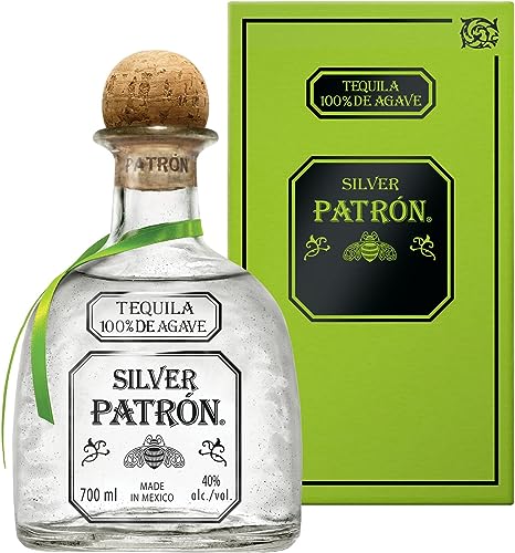 PATRÓN Silver Premium Tequila, Elaborado Artesanalmente en México con el Mejor Agave Azul Weber 100 %, en Pequeños Lotes, 40 % ALC., 70 cl / 700 ml
