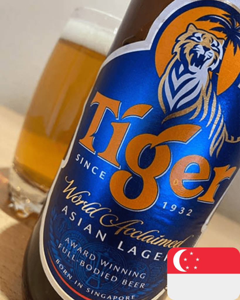 Cerveza Tiger, bebida típica de Singapur
