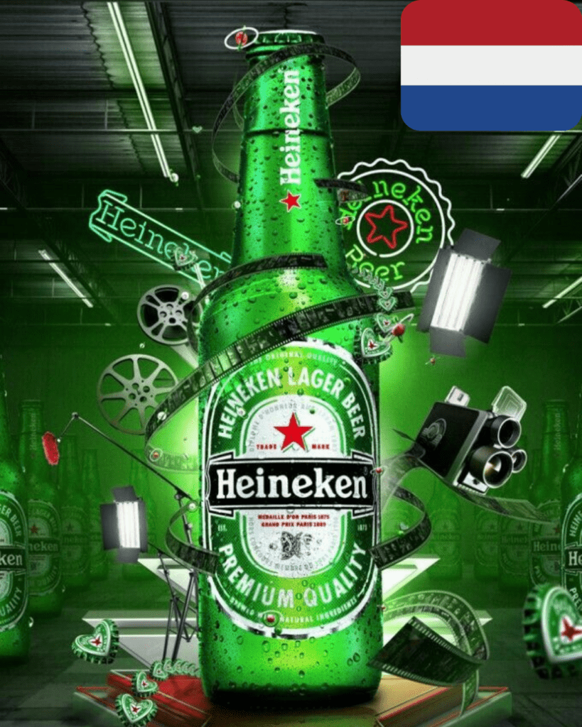 Heineken, del estilo pilsener, también con una graduación del 5%. Sigue estándares de la más alta calidad a lo largo de todo su proceso de elaboración. Es fácil de beber, aunque posee cuerpo.
