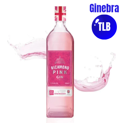 Richmond Pink Dry - Botella de Ginebra Rosa - 70 cl - 37,5% de Alcohol - Ideal para Preparar Cocktails y Gin Tonic - Sabor a Fresa - con Notas Frutales y Especiadas
