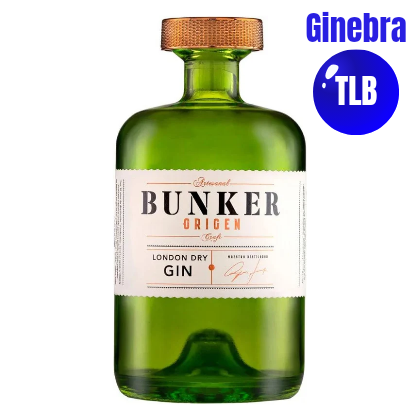 Bunker Distillery - Ginebra Premium Artesanal Bunker Origen - Botella 70 cl - London Dry Gin - Edición limitada - Premio Mejor Ginebra de España 2024,2023 y 2021 - Sin gluten - 100% natural
