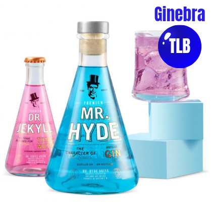 Dr. Jekyll & Mr. Hyde Ginebra Premium 70cl | Caja Gin & Tonic con 8 Botellas de Tónica Dr. Jekyll 200ml/ud + Póster de Regalo | Elaborada en España
